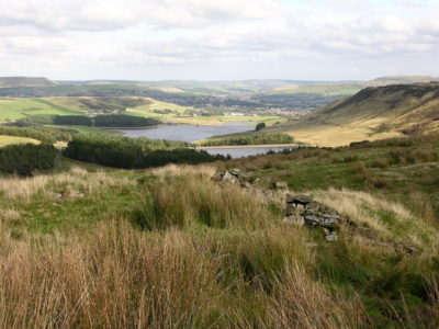 The long view over Calf Hey Reservoir